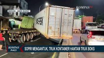 Sopir Mengantuk, Truk Kontainer Hantam Truk Boks di Bekasi