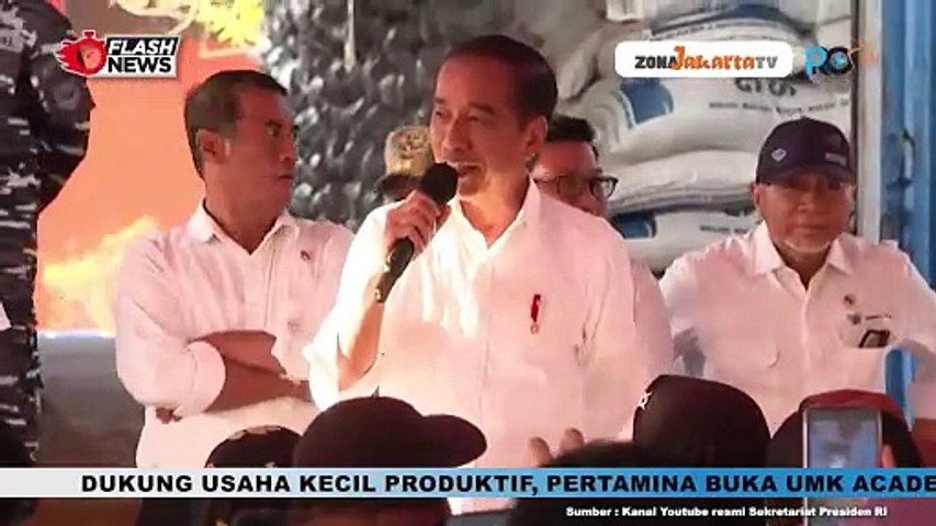 PRESIDEN JOKOWI TINJAU STOK BERAS DAN SERAHKAN BANTUAN CADANGAN PANGAN DI PALANGKARAYA