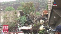 Se desgaja cerro sobre 30 viviendas en Chimalhuacán, Edomex, por intensas lluvias