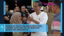 Keseruan Presiden Jokowi Ajak Masyarakat Selfie Sambil Minum Es Teh di Palangkaraya Mall