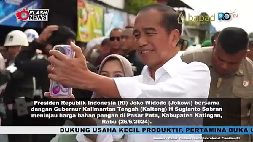 Presiden Jokowi Blusukan ke Pasar Pata Katingan, Cek Harga Bahan Pangan