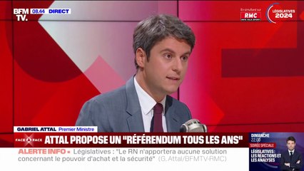 "Les résultats des européennes ont été une forme de tournant": Gabriel Attal revient sur sa proposition de multiplier les référendums