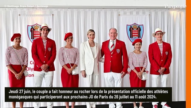 Charlene et Albert de Monaco amoureux assortis aux couleurs du Rocher, le couple donne tout pour une présentation très particulière !