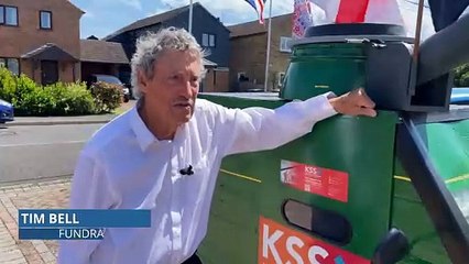 Tim Bell has made a mock tank from a mobility scooter