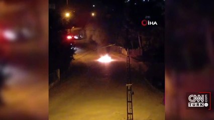 Husumetlisinin motosikletini yaktı! İşte o anlar...