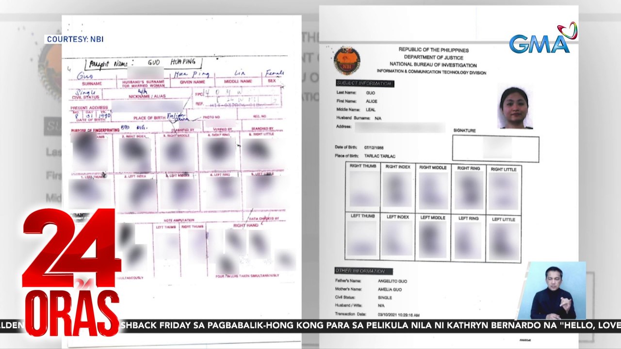 Findings ng NBI sa fingerprint result nina Mayor Guo at Guo Hua Ping, tinawag na "breakthrough" ng SolGen | 24 Oras