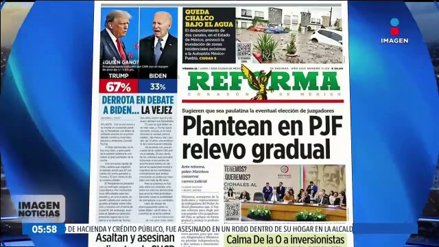 Primeras planas de los periódicos | 28 de junio de 2024