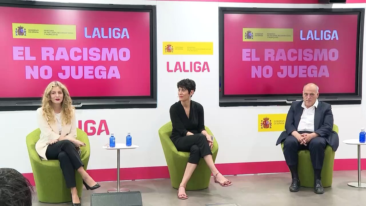 Elma Saiz y Tebas instan a colaborar en la lucha contra el racismo: “Nos compete a todos”
