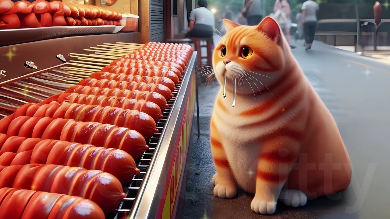 An orange cat fights for a meal! A penniless orange cat faces bullying! Will it strike back