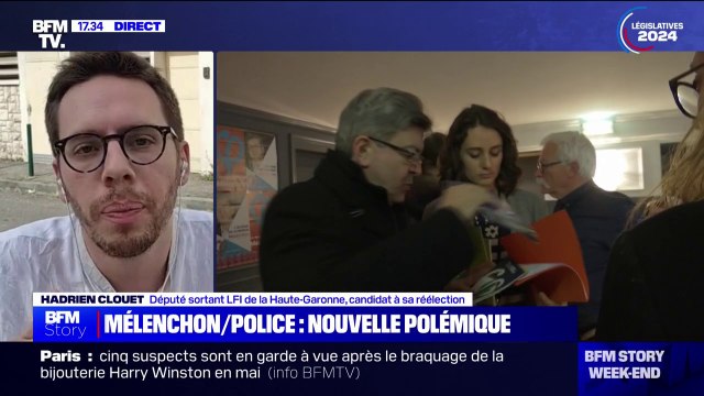 On ne va pas faire une polémique à chaque fois que quelqu'un met une connerie sur un panneau : Hadrien Clouet (LFI) réagit aux slogans appelant à la mort des policiers