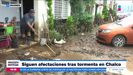 Continúan las afectaciones en Chalco tras desbordamientos de canales