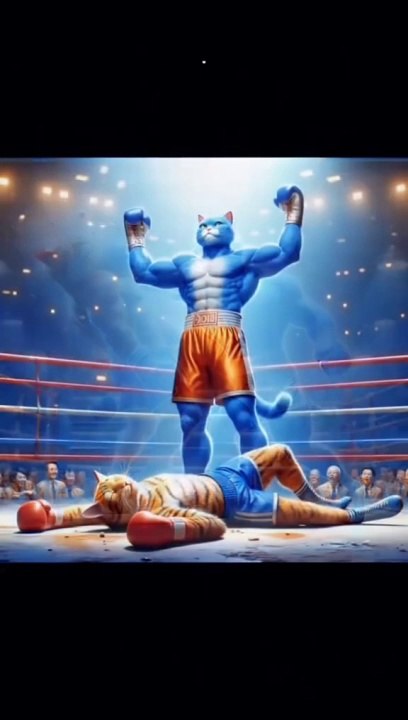 Blue cat vs Yellow daddy cat