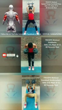 3 Best TRICEP Exercises with Dumbbells at Home & Gym #heermlgangaputra #naturalbodybuilding #workout #fitness #muscle #training #tips #viral
