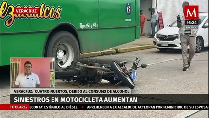 Aumentan los accidentes de motociclistas en Veracruz, reportan cuatro muertos