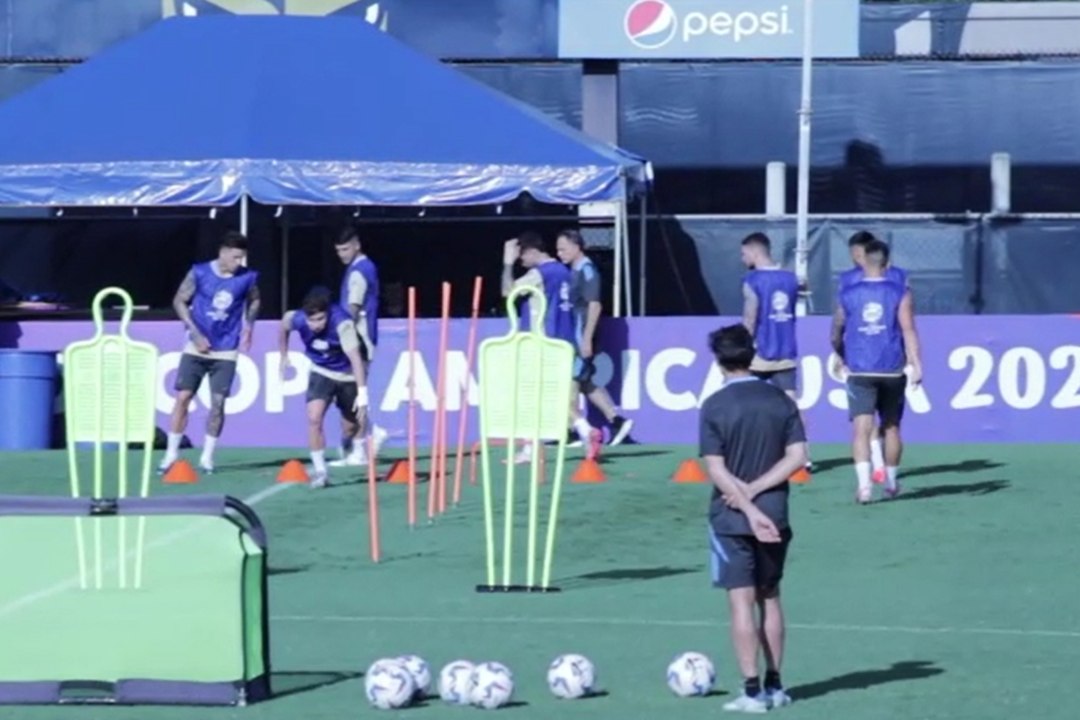 Entrenamiento de la Albiceleste sin Lionel Messi