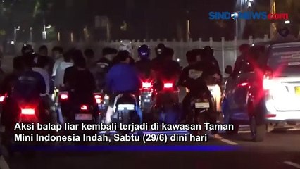 Pembalap Liar di Kawasan TMII Kocar-kacir Nekat Lawan Arah saat Dibubarkan Polisi