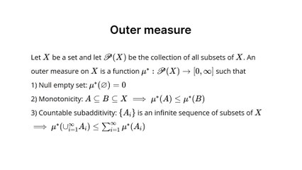 Outer measure (Measure Theory)