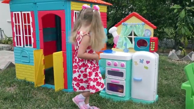 The Adventures of Diana and her toys outdoors