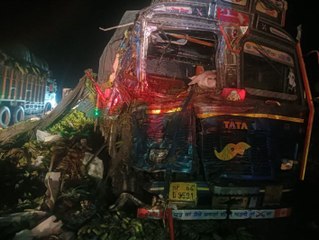 एनएच 148डी पर रजलावता के पास दो ट्रकों की भिड़ंत में एक चालक की मौत