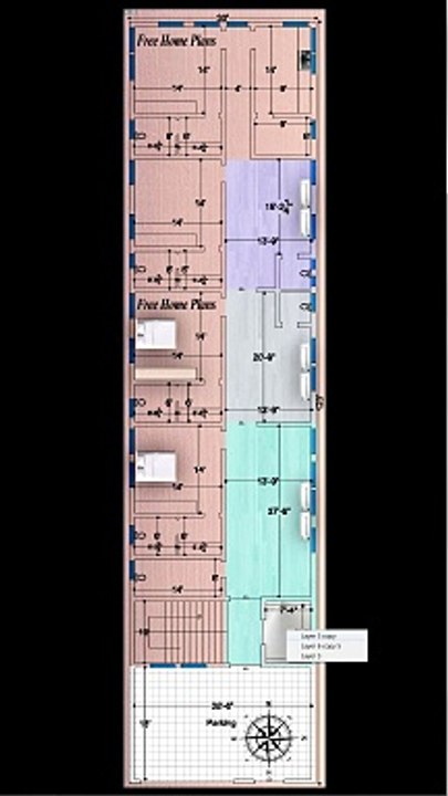 30x123 Home Plan 443