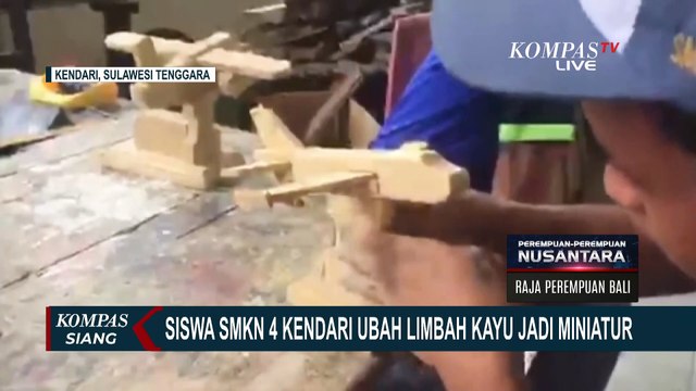 Siswa SMKN 4 Kendari Ubah Limbah Kayu Jadi Miniatur