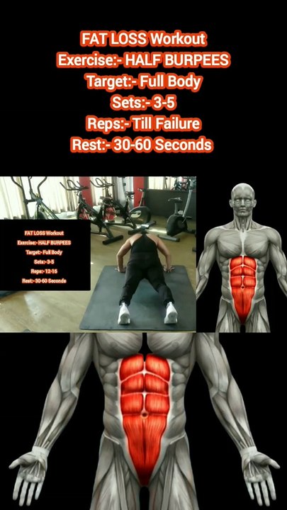 ❌ HALF BURPEES ✔️  What's the best exercise for FAT LOSS at Home?  #heermlgangaputra #naturalbodybuilding #fitness #workout #gym #muscle #training #tips