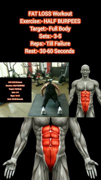 ❌ HALF BURPEES ✔️ What's the best exercise for FAT LOSS at Home? #heermlgangaputra #naturalbodybuilding #fitness #workout #gym #muscle #training #tips