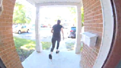 Doorbell Cam captures woman taking a tumble while dashing to her car