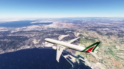 MSFS PMDG 777-300ER ALITALIA atterro LFML ILS Y LANK1G TRANS GEMKO RUNWAY 13l