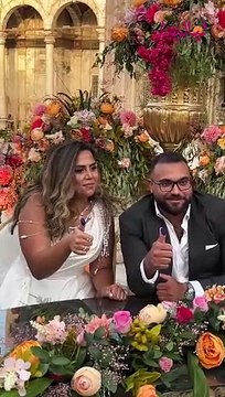 مفيدة شيحة تزغرد وترقص فرحا بعقد قران ابنتها ، وهؤلاء من حضرن من نجمات الإعلام لمشاركتها فرحتها