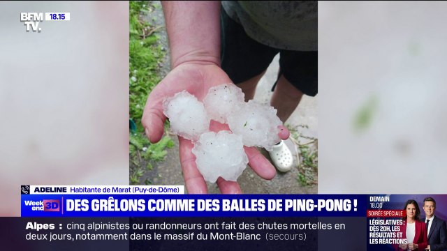 Ça casse une vitre, ça casse deux vitres : Adeline raconte la pluie de grêlons qui s'est abbatue sur la commune de Marat, dans le Puy-de-Dôme