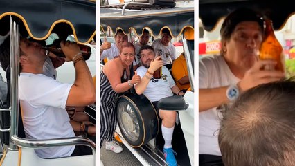 Iván Zamorano y 'Kikín' Fonseca sorprenden tomando cerveza directo de la caguama en Mazatlán junto a 'El Recodo'