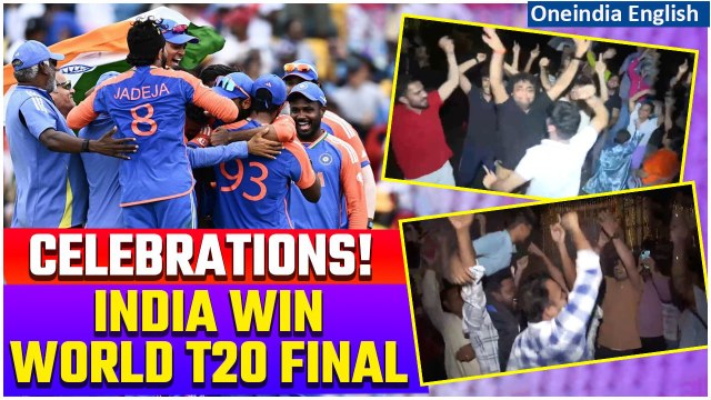 India Lifts T20 World Cup Trophy | Watch The Celebrations Across The Country | Video