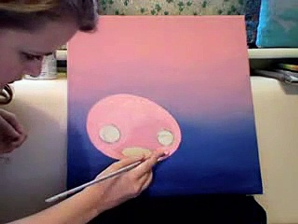 Live painting of a cute blob