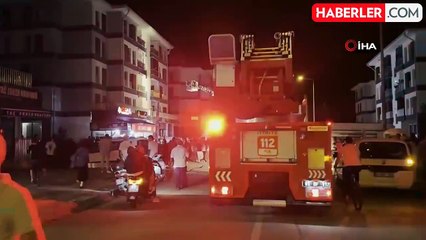 Düzce'de bir binada yangın çıktı, 7 kişi merdivenle tahliye edildi