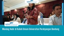 Mendag Hadir di Kuliah Umum Universitas Parahyangan Bandung