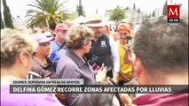 Delfina Gómez supervisa operativos en zonas afectadas por las lluvias en el Estado de México