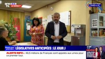 Alexis Corbière et Raquel Garrido (DVG) votent à Bagnolet