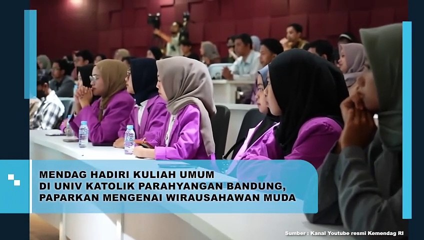 Mendag Hadiri Kuliah Umum di Unpar Bandung, Bahas Wirausaha Muda