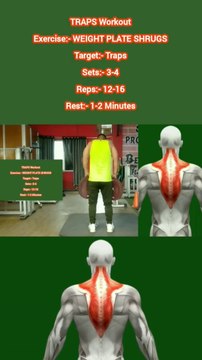 ❌ WEIGHT PLATE SHRUGS ✔️ What's the best exercise for TRAPS? #heermlgangaputra #naturalbodybuilding #workout #fitness #gym #muscle #training #tips