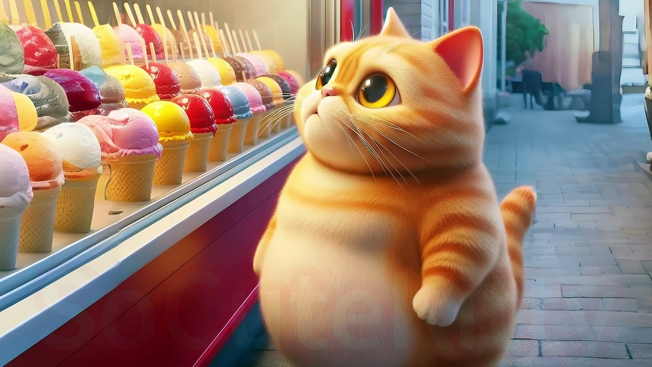 The kitten works for ice cream #cat #cute #socutekitty #aicats #aiart #cats #ai