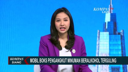 Truk Pengangkut Minuman Beralkohol Terguling di Jeneponto