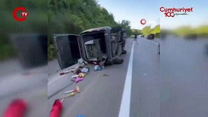 Beykoz-Riva otoyolunda iki araç kaza yaptı: 3 yaralı