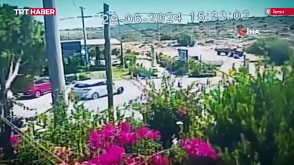 Çeşme'de izmaritin neden olduğu yangının çıkış anı kamerada