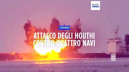 Télécharger la video: Attacchi Houthi contro navi nel Mediterraneo e nel Mar Rosso