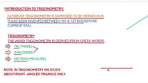 introduction of trigonometry ,Class:10th(Excellent Explanation in Hinglish)