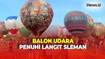 Warna-warni Balon Udara Menghiasi Langit Sleman