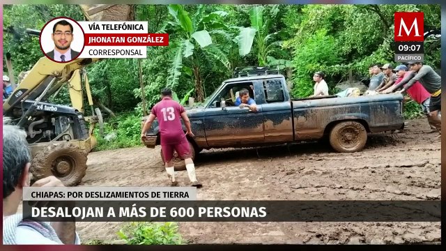 Desalojan a 600 personas por deslizamientos de tierra en Chiapas