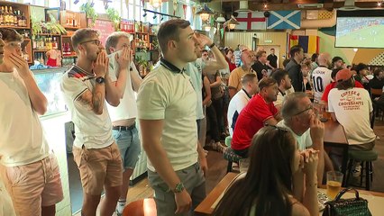 Upbeat England fans celebrate extra time goals