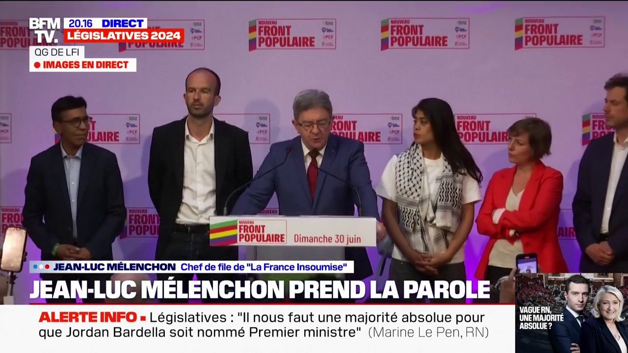 Législatives:"Un vote massif a déjoué le piège", se félicite Jean-Luc Mélenchon (LFI)